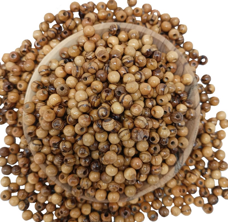 ZULUF 6mm Olive Wood Beads Bulk 500pcs â€“ Natural Wooden Pieces for Jewelry Making, Catholic Rosary Supplies, Bracelet Necklace Craft Parts, DIY Macrame, Holy Land with Certificate BEAD021 - Image 1